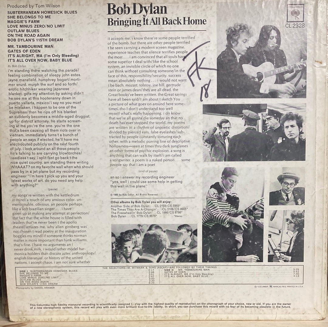 Bob Dylan - Bringing It All Back Home - 12" Vinyl