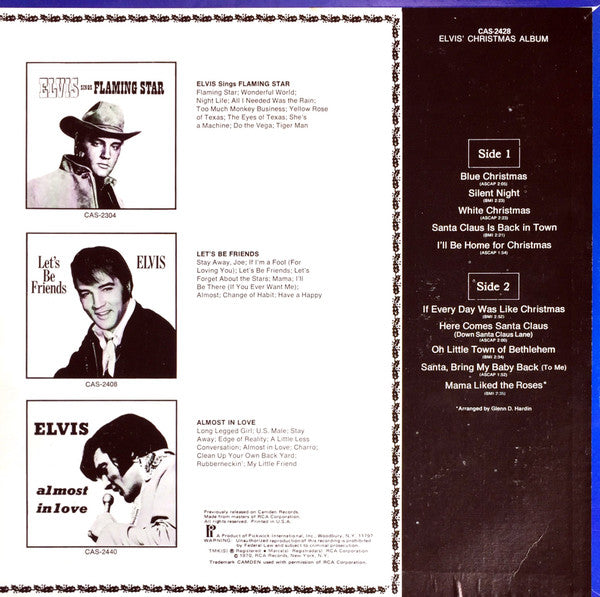 Elvis Presley : Elvis' Christmas Album (LP,Reissue,Mono)