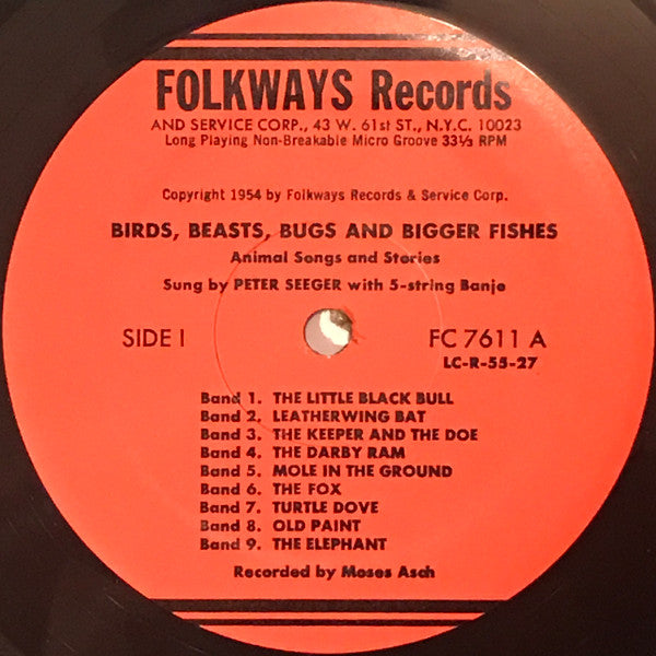 Pete Seeger : Birds, Beasts, Bugs & Bigger Fishes (LP, Album, RE)