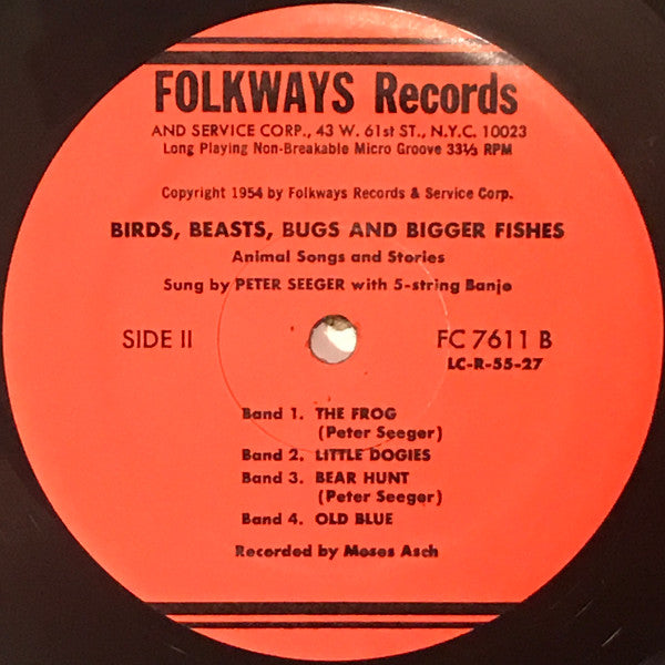 Pete Seeger : Birds, Beasts, Bugs & Bigger Fishes (LP, Album, RE)