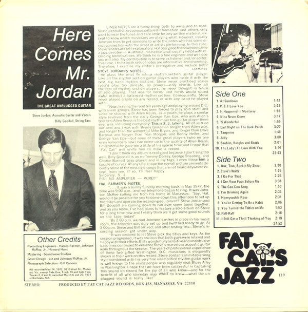 Steve Jordan (3) With Bill Goodall : Here Comes Mr. Jordan (LP, Album)