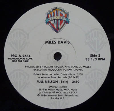 Miles Davis : Full Nelson (12", Promo)