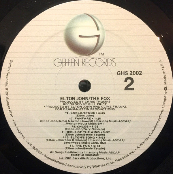 Elton John : The Fox (LP,Album)