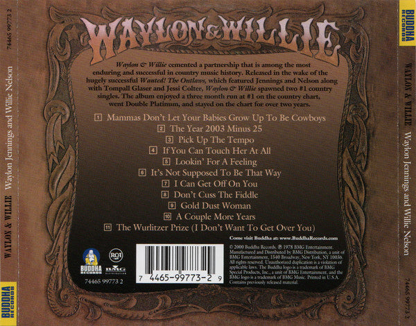 Waylon Jennings & Willie Nelson : Waylon & Willie (CD, Album, RE)
