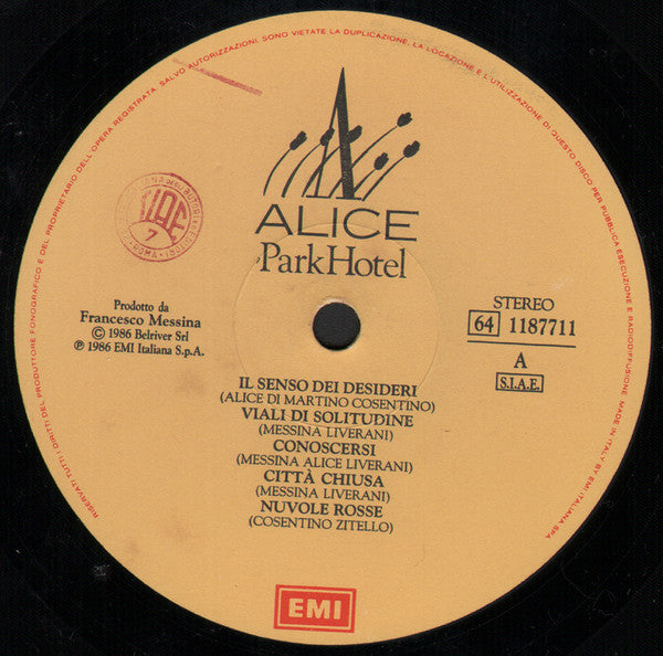 Alice (4) : Park Hotel (LP,Album)