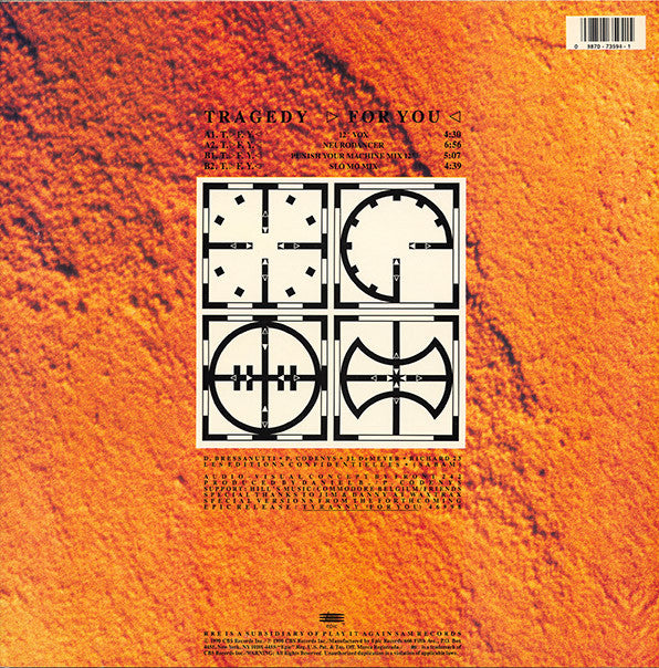 Front 242 : Tragedy >For You< (12", Single)