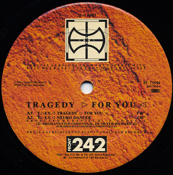 Front 242 : Tragedy >For You< (12", Single)