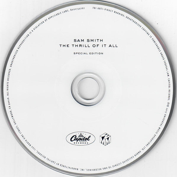 Sam Smith (12) : The Thrill Of It All (CD, Album, S/Edition, Tar)