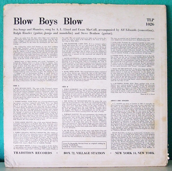 Ewan MacColl, A. L. Lloyd : Blow Boys Blow (Songs Of The Sea) (LP, Mono)
