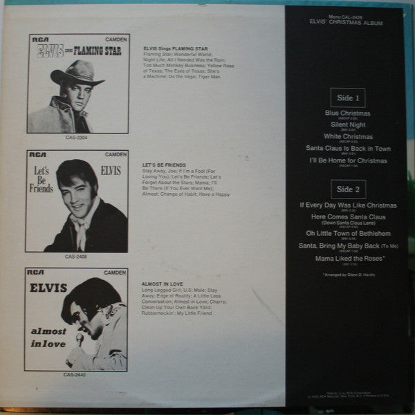 Elvis Presley : Elvis' Christmas Album (LP, Album, Mono, Ind)