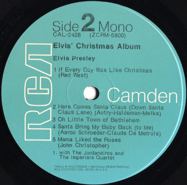 Elvis Presley : Elvis' Christmas Album (LP, Album, Mono, Ind)