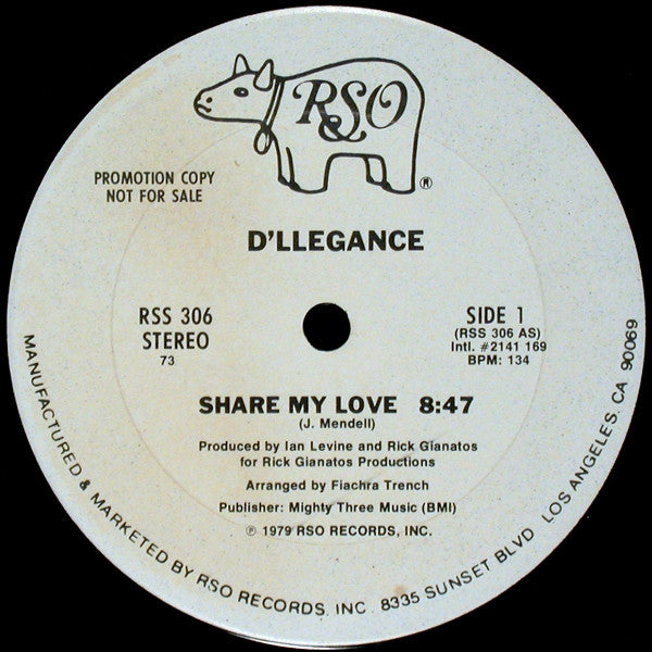 D'llegance : Share My Love (12", Promo)