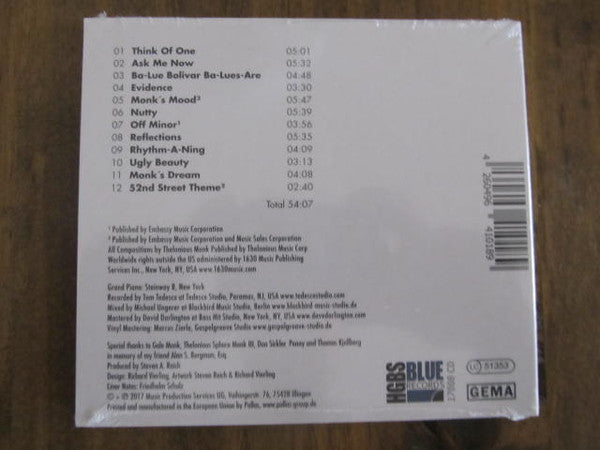 New York Trio (2) : Monks Mood (CD, Album)