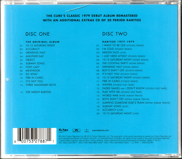 The Cure : Three Imaginary Boys (CD, Album, RE, RM + CD, Comp, RE)