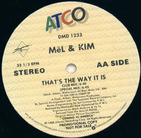 Mēl & Kim* : That's The Way It Is (12", Promo)