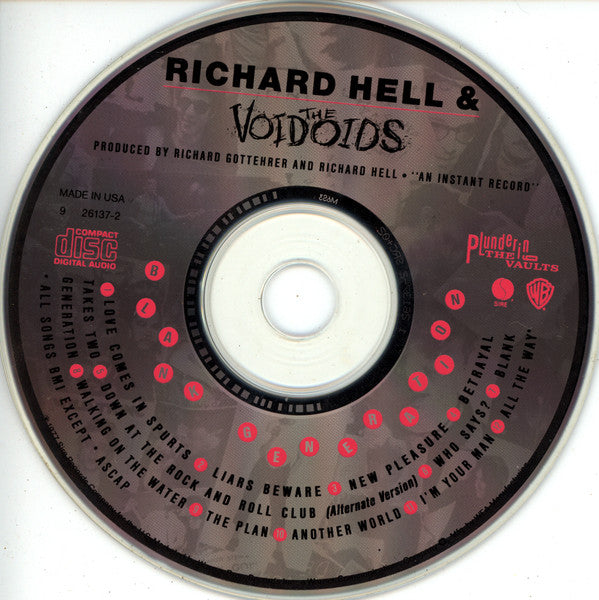 Richard Hell & The Voidoids : Blank Generation (CD, Album, RE)