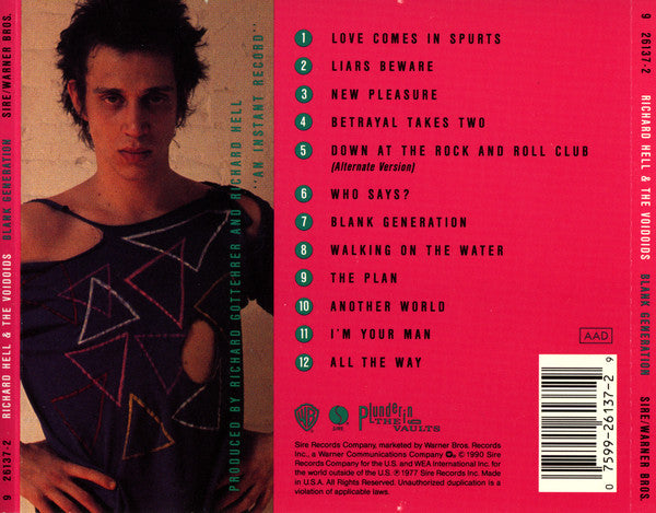 Richard Hell & The Voidoids : Blank Generation (CD, Album, RE)