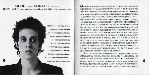 Richard Hell & The Voidoids : Blank Generation (CD, Album, RE)
