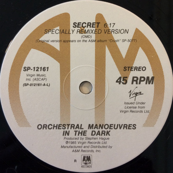Orchestral Manœuvres In The Dark* : Secret (Specially Remixed Version) (12", Single, Ind)