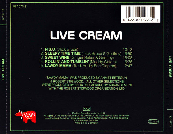Cream (2) : Live Cream (CD, Album)