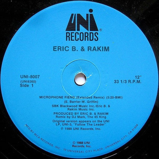 Eric B. & Rakim : Microphone Fiend (12",33 ⅓ RPM)