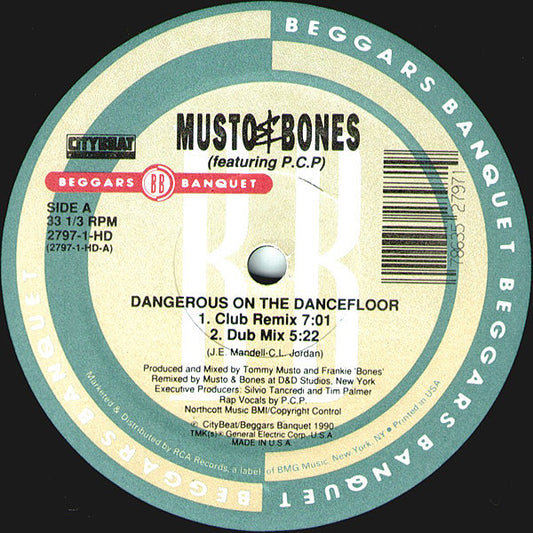 Musto & Bones Featuring P.C.P* : Dangerous On The Dancefloor (12")