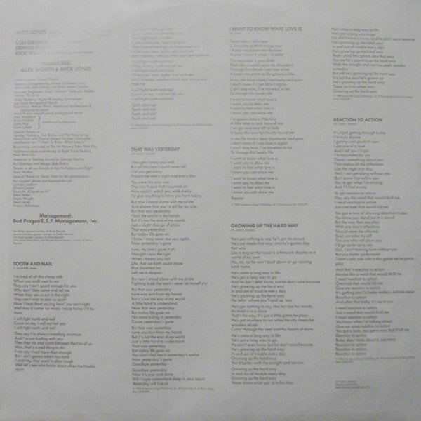 Foreigner : Agent Provocateur (LP, Album, SP )