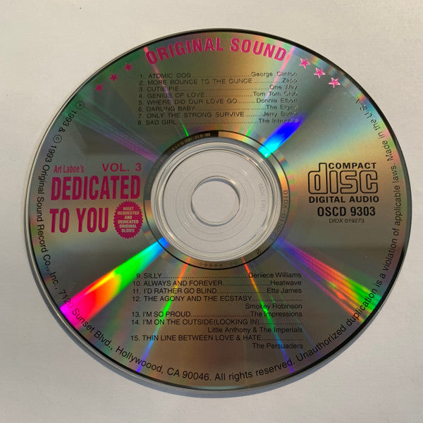 Art Laboe : Dedicated To You Vol.3 (CD, Comp)
