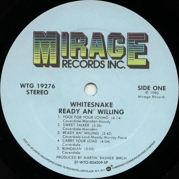 Whitesnake : Ready An' Willing (LP, Album)