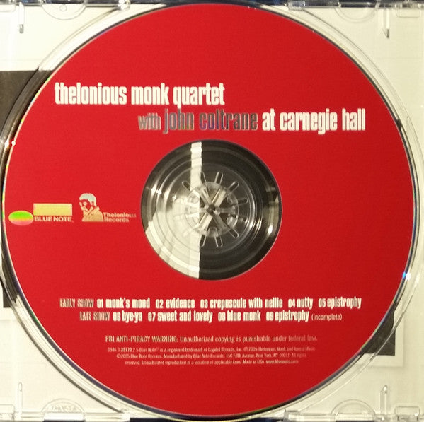 Thelonious Monk Quartet* With John Coltrane : At Carnegie Hall (CD, Album)