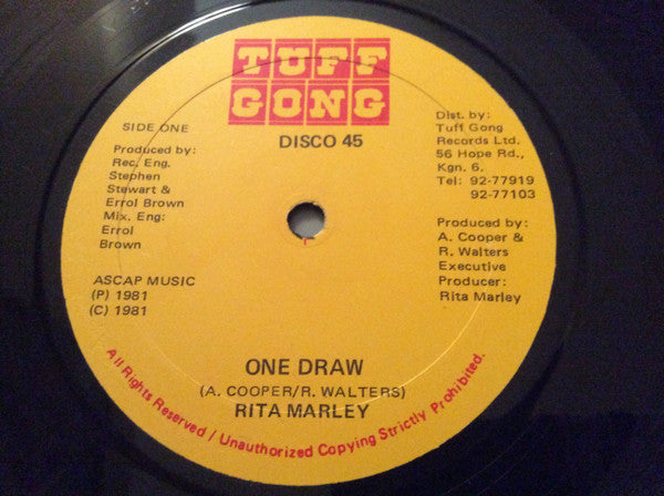 Rita Marley : One Draw / The Beauty Of God's Plan (12")