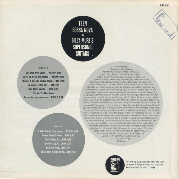 Billy Mure's Supersonic Guitars : Teen Bossa Nova (LP)