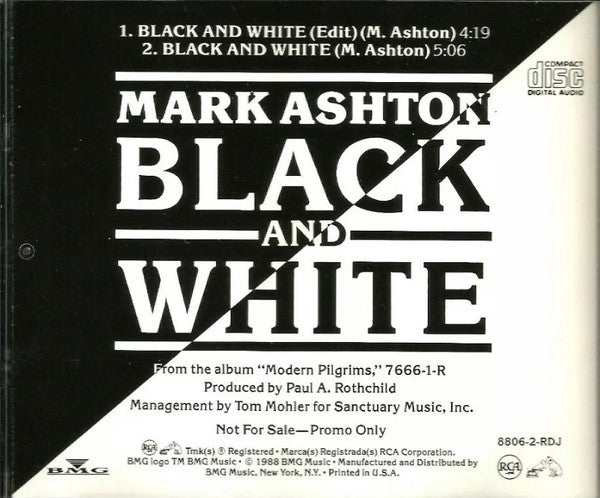 Ashton (4) : Black And White (CD, Single, Promo)