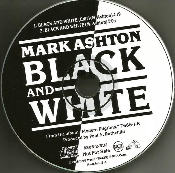 Ashton (4) : Black And White (CD, Single, Promo)
