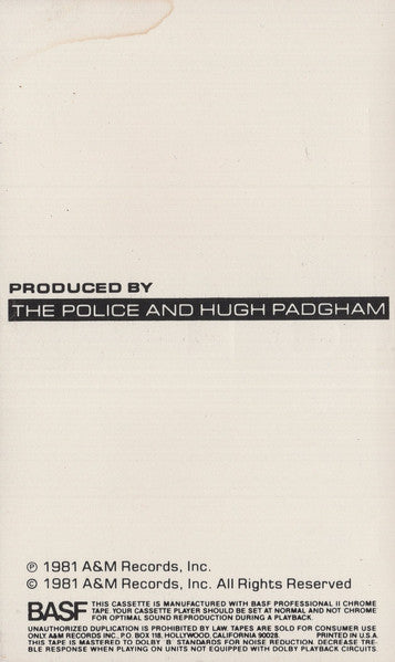 The Police : Ghost In The Machine (Cass, Album, Cle)