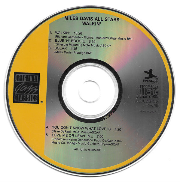 Miles Davis All Stars : Walkin' (CD, Album, RE, RM)