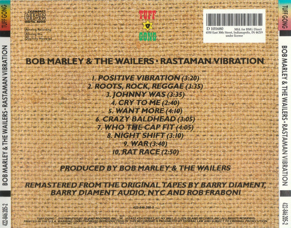 Bob Marley & The Wailers : Rastaman Vibration (CD, Album, Club, RE, RM)