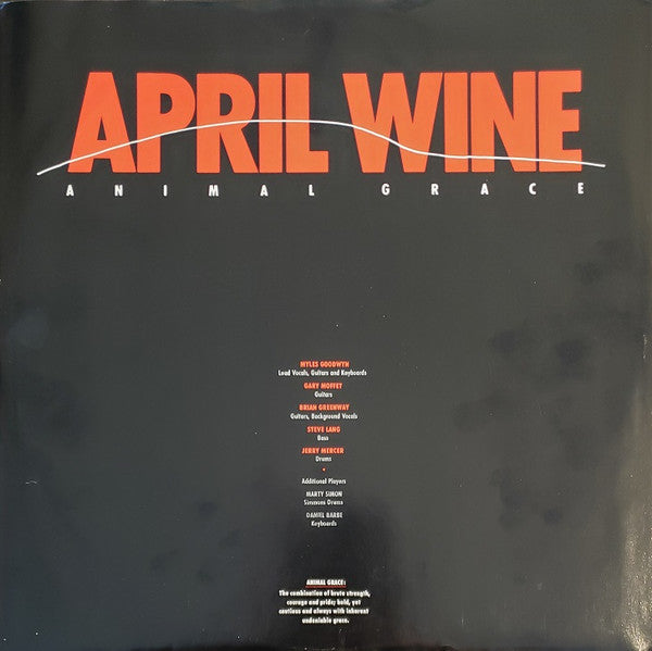 April Wine : Animal Grace (LP, Album, Jac)