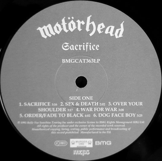 Motörhead : Sacrifice (LP, Album, RE)