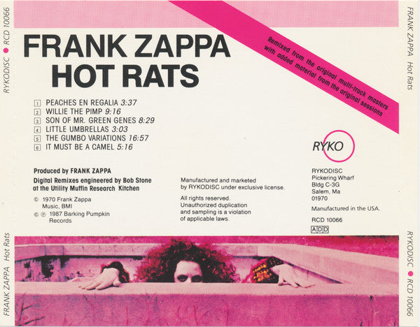 Frank Zappa : Hot Rats (CD, Album, RE)