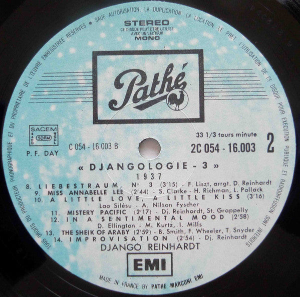 Django Reinhardt : Djangologie 3 (1937) (LP, Comp, RE, PM )