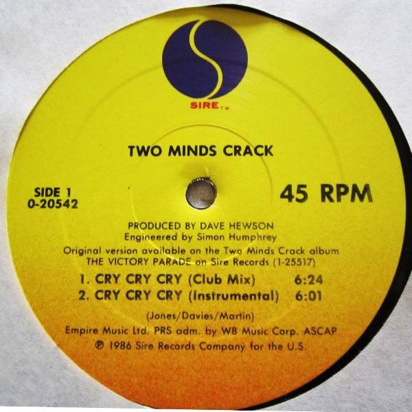 Two Minds Crack : Cry Cry Cry (12", Maxi, All)