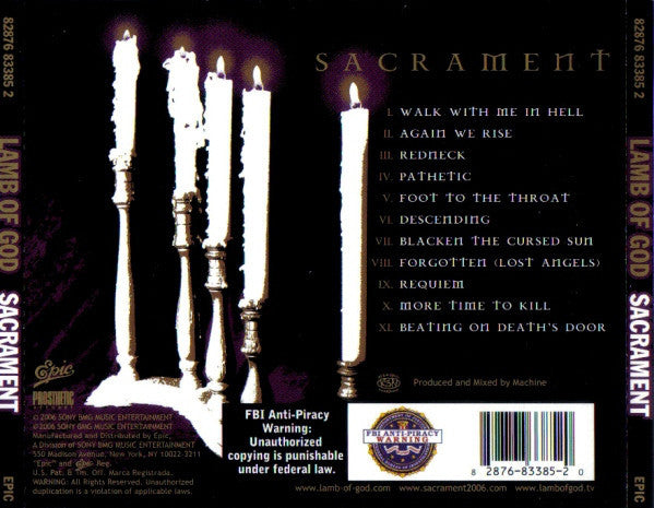 Lamb Of God : Sacrament (Album)