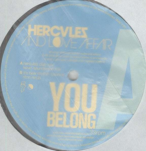 Hercules And Love Affair* : You Belong (12")