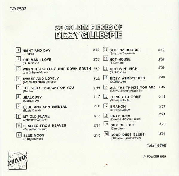 Dizzy Gillespie : 20 Golden Pieces Of Dizzy Gillespie (CD, Comp)