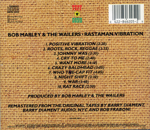 Bob Marley & The Wailers : Rastaman Vibration (CD, Album, RE, RM)