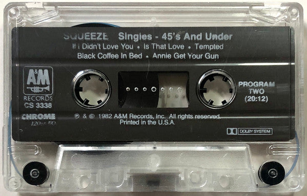 Squeeze (2) : Singles - 45's And Under (Cass, Comp, RE, R, )