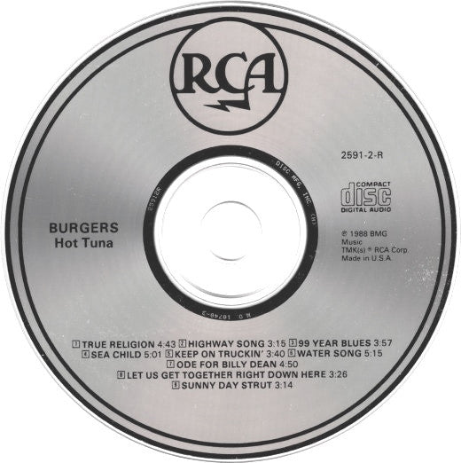 Hot Tuna : Burgers (CD, Album, RE, RM)