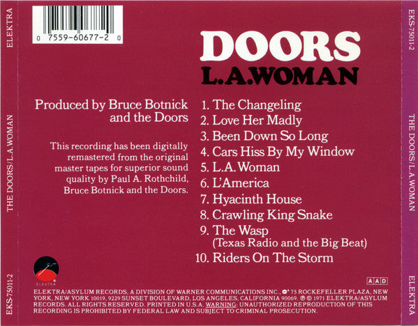 The Doors : L.A. Woman (CD, Album, RE, RM, RP, SRC)