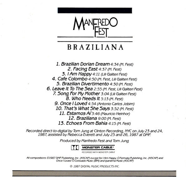Manfredo Fest : Braziliana (CD, Album)